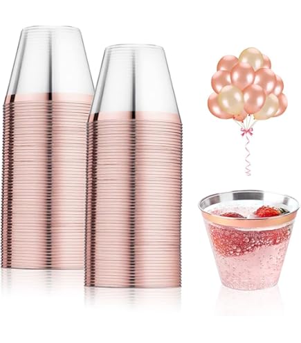 Piatti Di Carta Rosa Oro - 48 Pezzi 7 Pollici, Per Feste E Decorazioni - Foto 7