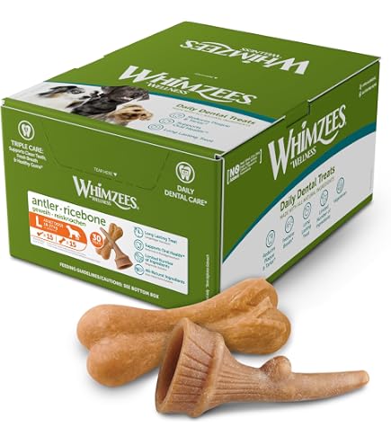 WHIMZEES Cocodrilo Para Perros - Snack Dental Natural, Tamaño L, Pack De 30 Unidades (1.8 Kg), Sin Gluten Y Vegano