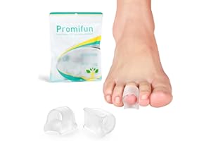 Promifun Hammertoe Corrector for Women - 8 Pack Toe Splints - Soft Gel Toe Straighteners - Hammer Toes, Curled, Crooked, Claw, Realign Bent - Toe Corrector for Men (Clear, Medium Size)