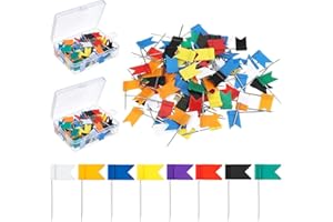 Karte Flagge Stecknadeln, Guador 200 pcs Fahnennadeln Bunt,Markierungs-Fahnen pinnadeln,pinnwandnadeln Fahnennadeln Bunt Reißzwecken heftzwecken für Heim,Büro und Schule Landkarte Fotos