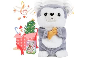 SWTOIPIG Talking Repeats What You Say Dog, interaktywna, elektroniczna pluszowa zabawka, tańcząca i drżąca zabawka do nagrywania, animowana zabawka, prezent dla zwierząt domowych dla chłopców i dziewczynek