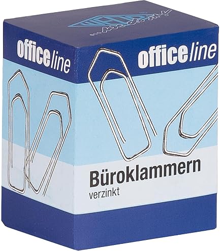 100 Trombones Nickelés Nº1.5 - 25mm à Lèvres Pour Bureau - Boîte Kores Anti-rouille