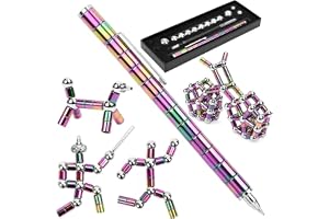 Magnetisk Fidget-penna - Mångsidigt Skriv- & Fokushjälpmedel med 2 Reservpatroner & 2 Stylus-spetsar, Stresslindrande Gadget