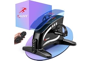 MOSUNY Pedaltrainer, 2025 Verbesserter Elektrisch Pedaltrainer für Zuhause mit 15 Geschwindigkeiten, großem LCD-Display + Fernbedienung & Antirutschmatte, Beintrainer Senioren Mini Heimtrainer