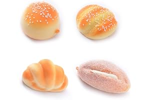 LONGHAO 4 stück,Fake Bread,KüNstliche Brot,Simulation Brother,Lebensechte KüNstliche Brot,GefäLschte Simulation Realistisches Brot,Croissants,Sahnebrot, Verwendet In BäCkerei Dekoration(#1)