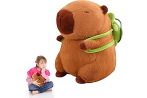 YIJIUBA Symulacja Capybara pluszowa zabawka, śliczna pluszowa zabawka Capybara, miękka zabawka z poduszką żółwia, Capybara pluszowa zabawka jako prezent na urodziny, Dzień Dziecka dla dzieci