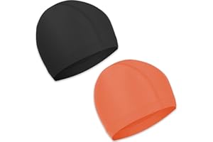 OLICKY 2 Piezas Gorros de natación, Unisex elásticos Gorra de Piscina es Adecuada para niños, niñas, Hombres, Mujeres, Cabello Largo y Cabello Corto