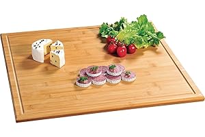Kesper | Schneidebrett und Abdeckplatte aus FSC zertifiziertem Bambus | Maße: 56 x 50 x 4 cm