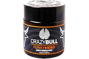 CRAZYBULL Crazy Bull Hair Styling Paste Funky Head- Natural Matte Finish with Light Hold Texture for Volumising, Defining, & Texturising - Vegan Hair Styler Product for Men & Women - Clean Scent, Water-Based