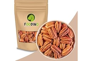 ‎FOODINO Pekannüsse naturbelassen ganz ungeröstet ungesalzen roh Pekannusskerne natur ohne Schale Pecannüsse unbehandelt 500g - 5kg Pekannuss Kerne wiederverschließbar Premium Qualität FOODINO (1kg)