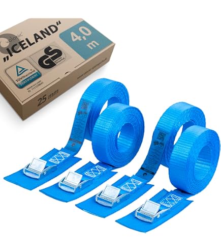 valonic DOLPHIN - 2x 1m sangle d'arrimage avec pince, court, 25mm, 500 Kg, rembourré, Certifié TÜV Rheinl. / GS, EN-12195-2 - sangle d'arrimage pour vélos noir