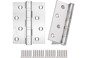 Anstore 2 Stück Scharniere Klappbar, 100×76×3mm Silberne Scharniere Schwerlast mit 24 Stück Schrauben, Kugellager Türscharniere für Türen, Fenster und Schränke
