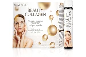 ‎PHARMAVITAL Pharmavital Beauty Kollagen Trinkampullen (30 Stück), Anti Aging Drink, hochdosiert, 5555 mg Premium Collagen mit Hyaluronsäure, Peptide, Vitamin C, Heidelbeersaftkonzentrat, Mineralien und Biotin