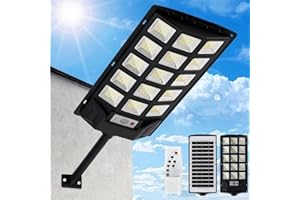 SENDALE Lampade solari da 500 W per esterni, lampade solari con telecomando, 6500 K, luce solare da strada, al crepuscolo fino all'alba, IP66, per giardini, garage Marca