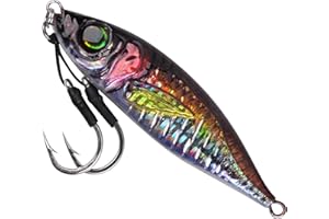 OROOTL Esche a Passo Lento Esche Artificiali per la Pesca D'acqua Salata Jigs Metallici Verticali Incandescenti con Ami di Assistenza Jigs a Farfalla Stampa Esche da Pesca a Lancio per Tonno Kingfish Bluefin
