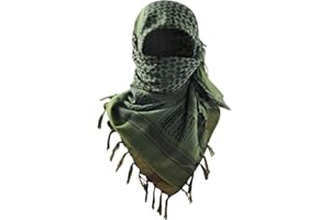 Luxns Military Shemagh Tactical Desert Scarf / 100% Cotton Keffiyeh Scarf Wrap for Men and Women