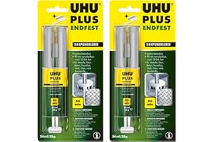POWERHAUS24 2 x UHU Plus Endfest 2 K Adhésif époxy 25 g pour Grand belastungen