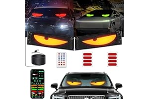 ZILCHX 2er Led Augen für Lkw Auto(10*35cm), Devil Eyes Light for Cars, Teufelaugen Licht Dynamische Programmierbarer Personalisiert Augen Lichtschilder, mit APP-Steuerung und Fernbedienung Bluetooth USB 5V