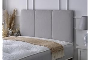 SERENITY HEADBOARDS Alton Padded Paneled Divan Bed Headboard |Chenille Fabric Headboards for 4ft Small Double Bed Frame |Elegant design with wooden material headboards for beds (Light Grey, 4ft Small Double Height20inch)