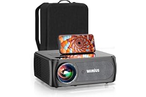 Vidéoprojecteur 4K WiFi Bluetooth 32000 Lumens Full HD 1080P, WiMiUS Projecteur 4K WiFi6 Bluetooth Supporté Correction 4P/4D Zoom RétroProjecteur 350'' Home Cinéma pour iOS/Android/PS5 HDMI AV USB