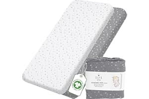 LILLY BELLY Lilly B. GOTS 2 prześcieradła z bawełny organicznej 140 x 70 cm, kompatybilne z Next2me, Snuzpod i do wszystkich łóżeczek nocnych, mini łóżeczko do 140 x 70 cm, 2 prześcieradła.