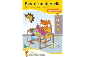 Bloc préscolaire, cahier de jeux 5 ans pour garçon et fille - Couper, coller, bricoler - Cahier de jeux & cahier de coloriage enfant: Bloc de devinettes coloré - L'apprentissage ludique