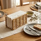 DEİNHAUS Hasır &Ouml;rg&uuml; Pe&ccedil;etelik, Doğal Renk, Rattan, 14x5x8 cm, Rustik Stil, Yemek Masası i&ccedil;in