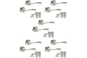 Golden Grace Twist Astrid Style Modern Door Handles on Round Rose in Dual Finish with Latch - 5 Sets