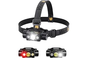 Wurkkos HD50 Linterna de cabeza LED con 4000 lúmenes, tipo C de carga LED, linterna superbrillante IP68 resistente al agua, Adecuado para actividades en interiores o exteriores