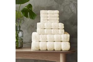 GC GAVENO CAVAILIA Gaveno Cavailia Luxurious 8 Pack Boston Towel Bale Set ( 4 Face, 2 Hand and 2 Bath), Cotton, Cream