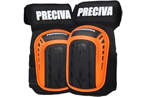 Preciva Rodilleras Profesionales Para el Trabajo con Espuma Suave y Almohadilla de Gel — Punta Resistente, Correas Ajustables Reforzadas, Remaches de Grado Militar — Para La Construcción, Jardinería