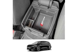 CDEFG Compatibile con Ford Focus MK4 / Kuga MK3 ST Line 2018-2023 2024 2025, Vano Portaoggetti da Bracciolo Scatola di Controllo Centrale Scatola Organizer Auto Focus MK4 2024 Accessori (Con logo)