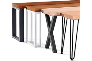 LAMO Manufaktur Panca per Sala da Pranzo 30x140x47 cm (Lar x LUN x Alt), Gambe per mobili Simple Bianco/Seduta Naturale, LSB-01-A-002-140-9016S