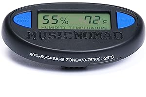 MUSIC NOMAD MusicNomad HONE - Higrómetro de guitarra - Monitor de humedad y temperatura (MN312)