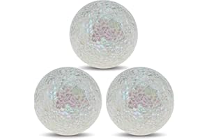 Yatinkim 8.5cm Decorative Orbs 3pcs Glass Mosaic Balls Vases Dining Table Centerpieces House Living Room Coffee Table Tray Sphere Decor White