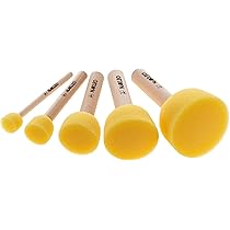 CL-Lin 3 Pennelli In Legno Con Setole Naturali Per Pittura, Dimensioni 13,5/16/18 Mm, Ideali Per Acrilico, Olio, Stencil E Fai Da Te - 3