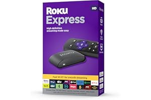 Roku Express (New, 2023) HD Streaming Device with High-Speed HDMI Cable and Standard Remote (No TV Controls), Guided Setup and Fast Wi-Fi