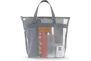 Molain Siatkowa torba prysznicowa, duża pojemność, przenośna torba plażowa, organizer do kąpieli, podróżna torba prysznicowa do podróży, na siłownię, do pływania, na plażę