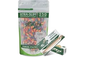 PURIZE® - Sachets | 250 filtres à charbon actif taille XTRA Slim (Set spéciaux) Arc-en-ciel