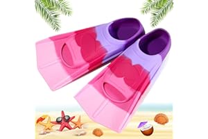 MAIBAOTEMBT Pinne da Allenamento da Nuotoo, Pinne Corte per Bambini, Pinne da Snorkeling, Antiscivolo Pinne Corte, Gambe In Silicone Nuoto Pinne, per Piscine, Cortile, Parco Acquatico, Piscine per Bambini