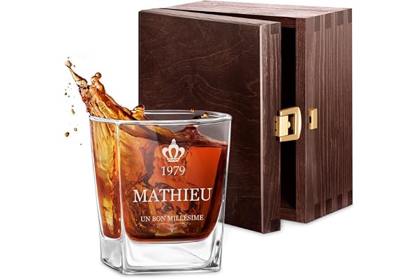 Maverton 250ml Verre a whisky personnalisé pour lui - Cadeau anniversaire homme - Verre classique pour les connaisseurs de whisky - Un cadeau personnalisé pour homme - Cadeau Noel - Connaisseur