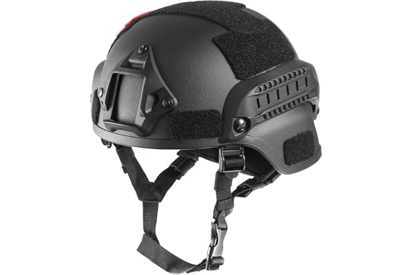 OneTigris Casque d’action MICH 2000, casque tactique en ABS avec fixation pour lunettes de vision nocturne et rails latéraux