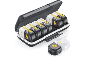 VESZOEN Pastillero Semanal 2 Tomas Español 7 Dias Dosificador de Comprimidos con 14 Compartimentos Pastillero Diario Pastillero de Viaje para Vitaminas, Aceites de Pescado, Suplementos