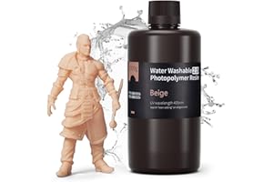 ELEGOO Resina Lavable al Agua 2.0 Piel 1KG, Resina 3D UV Rápido 395-405nm de Baja Contracción y Alta Durabilidad, Resina Fotopolímero 3D para Impresoras 3D Resina LCD/SLA/DLP