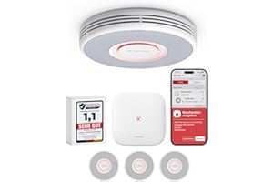 X-Sense Smarter Rauchmelder WLAN mit Sprachausgabe und 17 Standorten, Feuermelder, Rauchmelder vernetzt, 33 mm, Brandmelder mit SBS50 Basisstation, XS0B-MR31, 3 Stück
