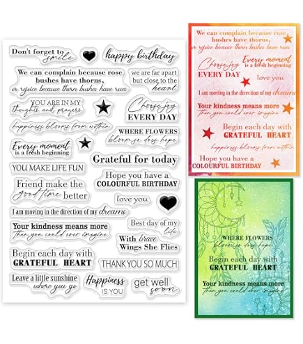 Lavendar Stamp Arbuya Clear Stamps Set - Happy Birthday Thank You ...