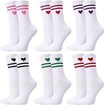 8 Paia Calzini Donna 39-42 - Calze Sportive In Cotone A Strisce - Per Tennis, Corsa E Lavoro