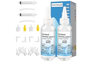 FANSHENG Kit de Nettoyage Têtes d'impression, Nettoyant pour Buses 200ml Liquide de Nettoyage de tête d'impression Compatible avec HP Epson Canon Brother Samsung et Kodak imprimantes à Jet d'encre