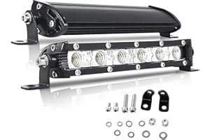 PICAA Led Arbeitsscheinwerfer 7 Zoll 22.5CM 30W einzelne Reihe Led Lichtbalken 12V Slim Led Zusatzscheinwerfer Bar Flutlicht LED Arbeit Licht Bar für SUV Offroad ATV UTV Traktor 4x4 Auto (2 Stück)