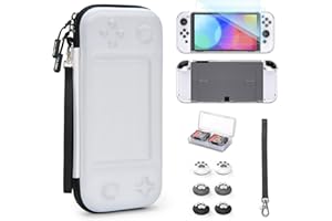YK YOUNIK Younik Switch OLED Étui, Kit d'accessoires Switch OLED 14 en 1 avec étui de Transport Switch OLED, Accessoires de Protection pour Console Switch et J-Con (Modèle de Bouton)